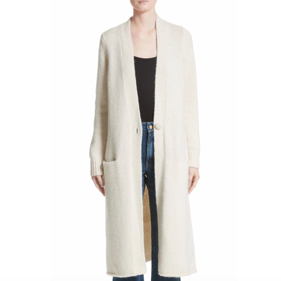 Co Sweaters - NEW CO Wool Slub-Knit one button Duster Cardigan